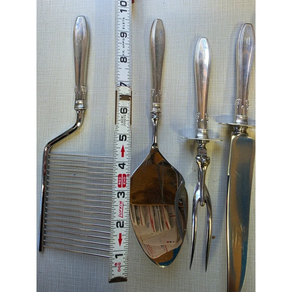 Vintage Schneider-Toledo 5pc Serving Set Silver Plate Monogram D Patented